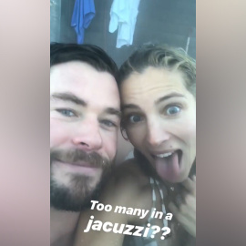 Pataky y Hemsworth, en bikini y bañador en la nieve
