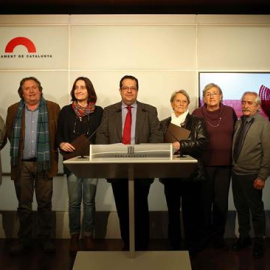 Joan Ignasi Elena amb els membres de l'Executiva del Pacte Nacional pel Referèndum