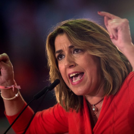  Susana Díaz durante un mitin. Imagen de archivo.- JORGE GUERRERO / AFP