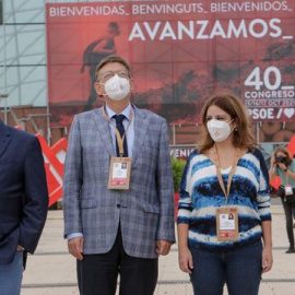  Santos Cerdán, Ximo Puig y Adriana Lastra.- PSOE