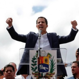 Juan Guaidó, en Caracas. CARLOS GARCÍA RAWLINS (REUTERS