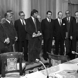 Los líderes políticos firmantes de los Pactos de la Moncloa. EFE