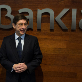 José Ignacio Goirigolzarri, presidente de Bankia, durante la presentación de los resultados de la entidad en 2016. REUTERS/Sergio Perez