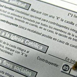Casilla destinada a la Iglesia Católica en el impreso de IRPF. EFE/Archivo