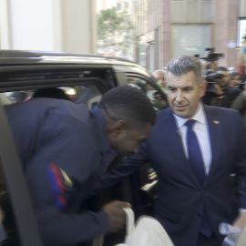 Llegada de Umtiti al hotel de Bilbao