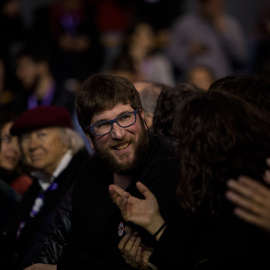 El líder de la corriente Anticapitalista, Miguel Urbán, durante la Asamblea Ciudadana Estatal de Podemos en Vistalegre. JAIRO VARGAS