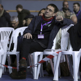 El cofundador de Podemos Juan Carlos Monedero, durante la Asamblea Ciudadana Estatal de Vistalegre II. EFE/Chema Moya
