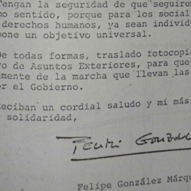 Detalle de uno de los documentos de la relación entre los gobiernos de González y la dictadura argentina. /PÚBLICO
