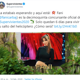 Ya es oficial: Fani, concursante de 'Supervivientes 2020'
