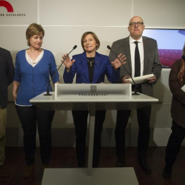 Carme Forcadell i altres membres de le Mesa del Parlament