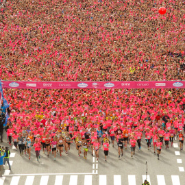 La gran marea rosa en la Carrera de la Mujer.
