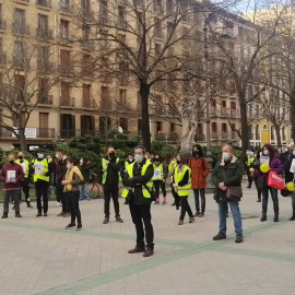 Concentración de trabajadores públicos temporales en Pamplona