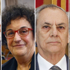 De izquierda a derecha, los cuatro nuevos magistrados del Tribunal Constitucional: el exfiscal general de Estado, Cándido Conde-Pumpido, la catedrática de Derecho Constitucional María Luisa Balaguer, el catedrático de Derecho del Trabajo Al