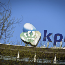 El logo de la operadora KPN, en su sede en La Haya. AFP/Valerie Kuypers