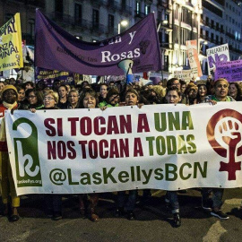 Pancarta de Les Kellys a la manifestació del passat 8 de març.