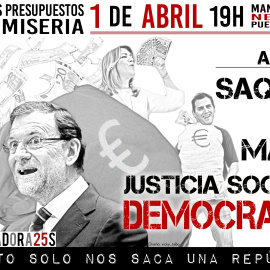 Cartel de la convocatoria de la manifestación en Madrid el próximo 1 de abril