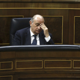 El ministro del Interior, Jorge Fernández Díaz, durante el pleno del Congreso. EFE/Kiko Huesca