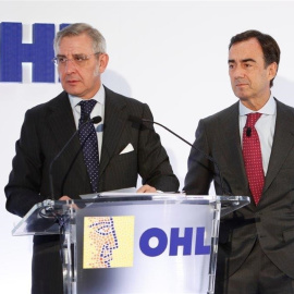 El presidente de OHL, Juan Villar-Mir (d), y su consejero delegado Tomás García Madrid (i). E.P.