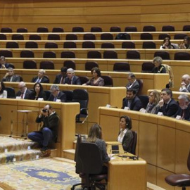 El ministro de Educación, Cultura y Deporte, Íñigo Méndez de Vigo, durante su intervención hoy en un debate monográfico sobre el pacto educativo, en la Comisión General de las Comunidades Autónomas del Senado, en la que ha propuesto a los c
