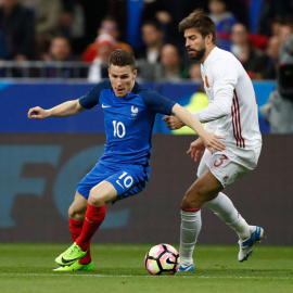 Piqué, en un momento del partido contra Francia. Reuters / Gonzalo Fuentes
