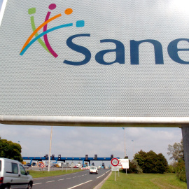 Un cartel de la concesionaria Sanef, en la autopista francesa A4, de strasburgo a París AFP/Ilan Garzone