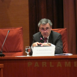 El director de la Oficina Antifraude de Catalunya, Daniel de Alfonso, en una comparecencia en el Parlament catalán. E.P.