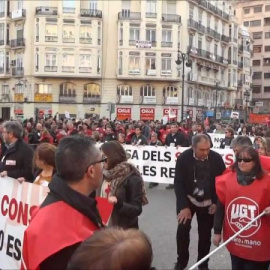 Manifestación contra los recortes en la Ley de Dependencia, en Valencia, en 2012.