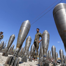 Armas requisadas al Estado Islámico en Irak. REUTERS/Thaier Al-Sudani