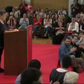 Libertad, la veterana militante socialista que ha intervenido en el acto de Pedro Sánchez en Cantabria.