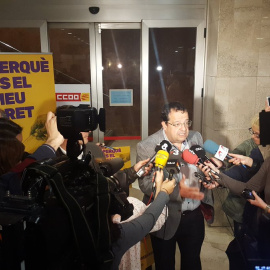 Joan Ignasi Elena, a la seu de CCOO. CCOO de Catalunya