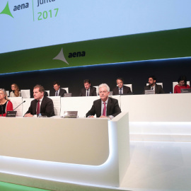 Vista general de la junta de accionistas de Aena. EFE/Fernando Villar