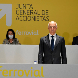 El presidente de Ferrovial, Rafael del Pino, en la junta de accionistas de la constructora.