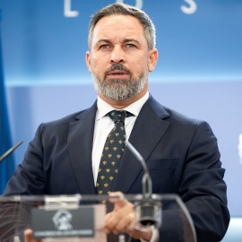 Santiago Abascal durante una rueda de prensa, a 02/10/2023. Diego Radamés / Europa Press.