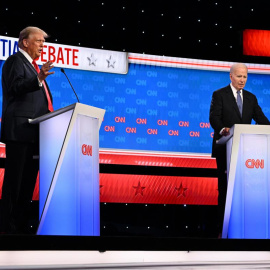 Donald Trump y Joe Biden durante el debate que mantuvieron el pasado jueves. CNN PHOTOS | EFE