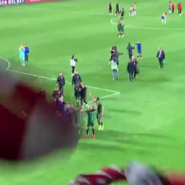 Jugadores del Athletic celebran su pase a la final