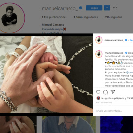 Manuel Carrasco y Almudena comparten su primera foto siendo cuatro