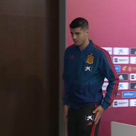 Álvaro Morata en rueda de prensa 