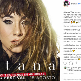 Aitana logra un 'sold out' en el Cap Roig Festival
