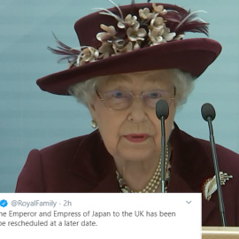 La Reina Isabel II suspende el viaje del Emperador de Japón