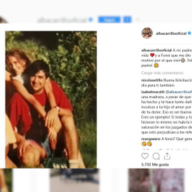 Alba Carrillo felicita a Fonsi Nieto por el Día del Padre