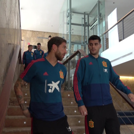 Reunión de la Selección horas antes del partido