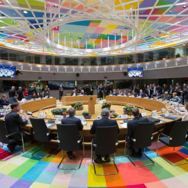 Vista general de la reunión de los 27 líderes de la UE sobre el Brexit. EFE/Oliver Hoslet