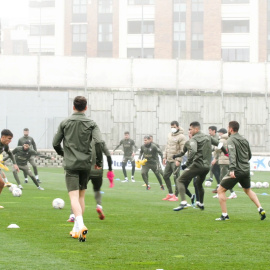 Entrenamiento del Atlético previo a su enfrentamiento al Granada