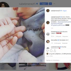 Isabel Jiménez comparte la primera foto de su hijo