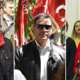 Patxi López, Pedro Sánchez y Susana Díaz./EFE