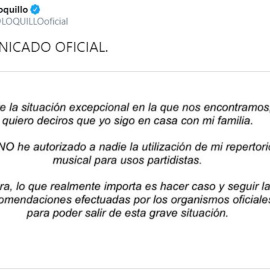 Loquillo asegura que no ha autorizado a nadie para utilizar sus canciones