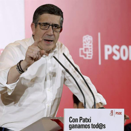 Patxi López, durante un mitin de su campaña. | EFE