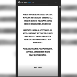 River Viiperi rompe su silencio ante las acusaciones de malos tratos