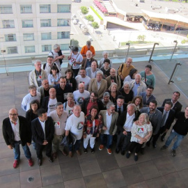 Alguns dels impulsors de la RGC després de la signatura de l'acord. EUROPA PRESS