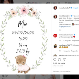 María Lapiedra y Gustavo González dan la bienvenida a su hija Mía